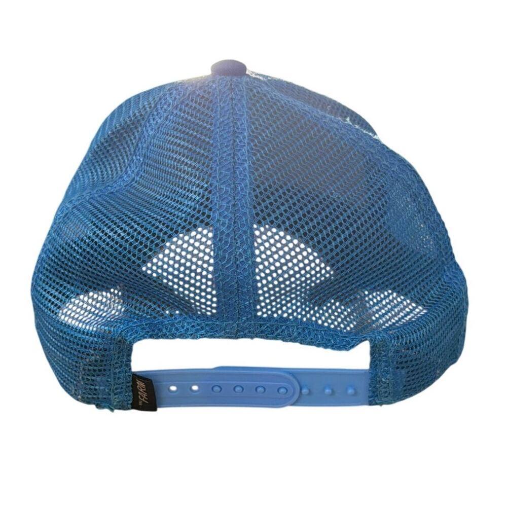 Goorin Bros Lone Wolf Trucker Hat Blue Mesh Snapback Animal Farm Cap - Picture 3 of 5